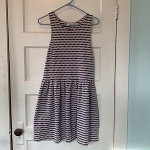 Blue and white dress